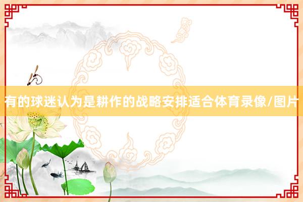 有的球迷认为是耕作的战略安排适合体育录像/图片