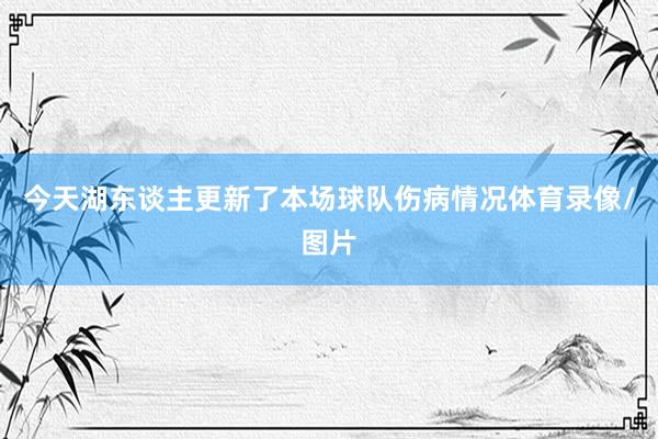 今天湖东谈主更新了本场球队伤病情况体育录像/图片