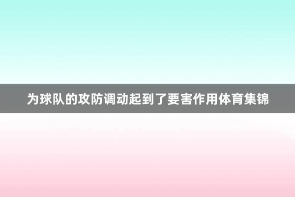 为球队的攻防调动起到了要害作用体育集锦