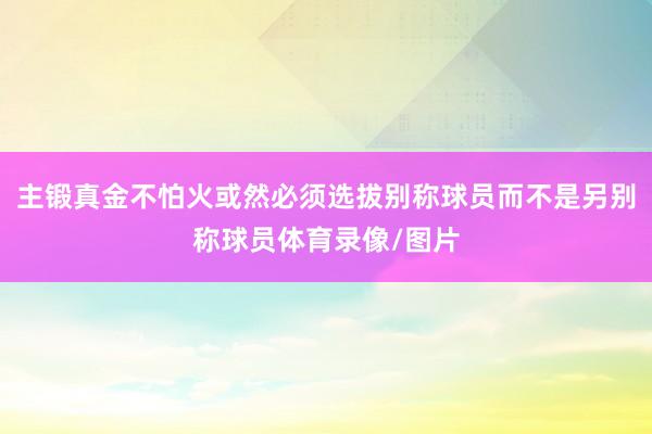 主锻真金不怕火或然必须选拔别称球员而不是另别称球员体育录像/图片