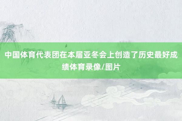 中国体育代表团在本届亚冬会上创造了历史最好成绩体育录像/图片