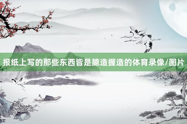报纸上写的那些东西皆是臆造握造的体育录像/图片