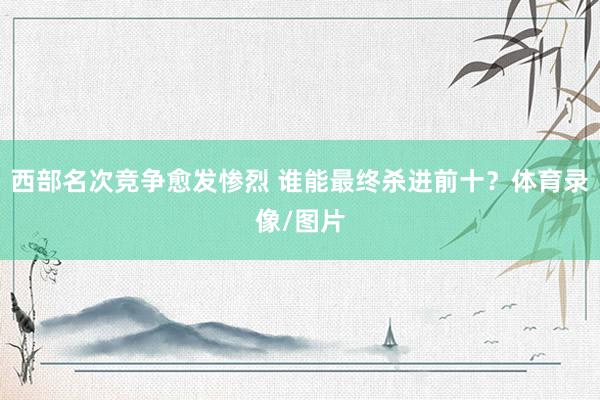 西部名次竞争愈发惨烈 谁能最终杀进前十？体育录像/图片
