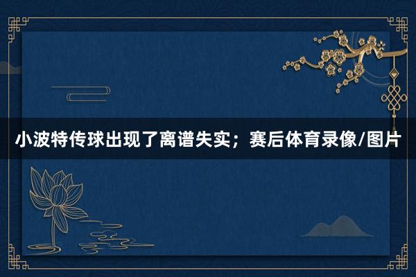 小波特传球出现了离谱失实；赛后体育录像/图片