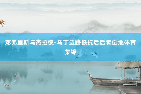 邓弗里斯与杰拉德-马丁边路抵抗后后者倒地体育集锦