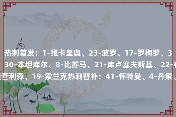 热刺首发：1-维卡里奥、23-波罗、17-罗梅罗、37-范德文、13-乌多吉、30-本坦库尔、8-比苏马、21-库卢塞夫斯基、22-布伦南-约翰逊、9-理查利森、19-索兰克热刺替补：41-怀特曼、4-丹索、11-特尔、14-阿奇-格雷、24-斯宾塞、28-奥多贝尔、29-帕佩-萨尔、33-本-戴维斯、40-奥斯汀博德精明首发：12-哈伊金、20-舍沃尔德、18-布雷德-莫伊、6-冈德森、15-比