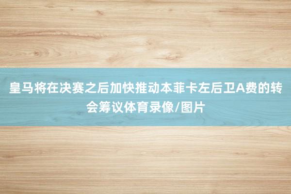 皇马将在决赛之后加快推动本菲卡左后卫A费的转会筹议体育录像/图片