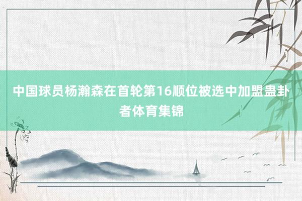 中国球员杨瀚森在首轮第16顺位被选中加盟蛊卦者体育集锦
