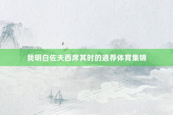 我明白佐夫西席其时的遴荐体育集锦