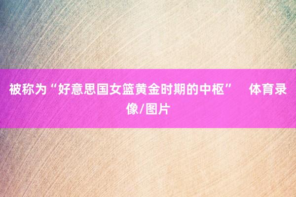 被称为“好意思国女篮黄金时期的中枢”    体育录像/图片