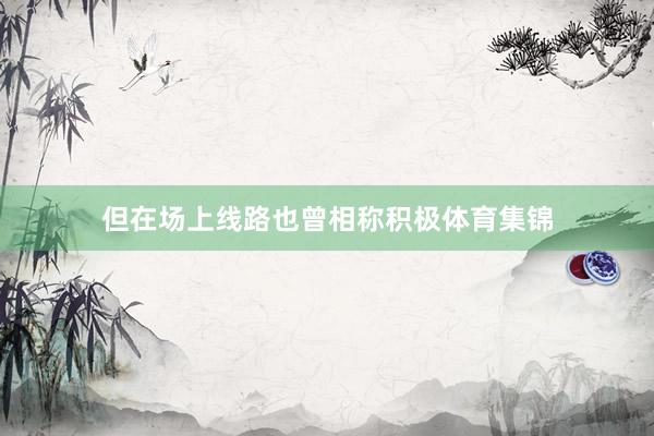 但在场上线路也曾相称积极体育集锦