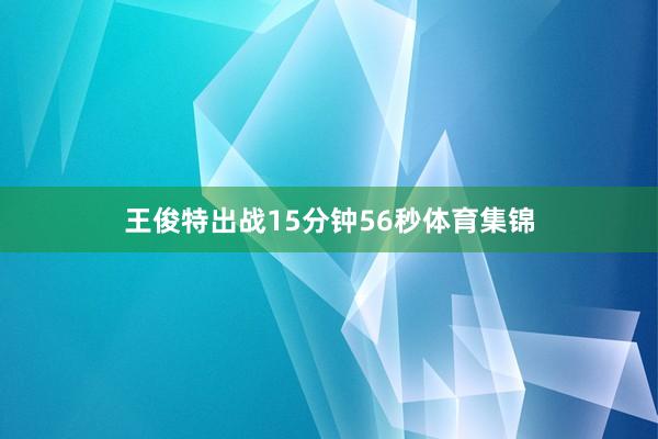 王俊特出战15分钟56秒体育集锦