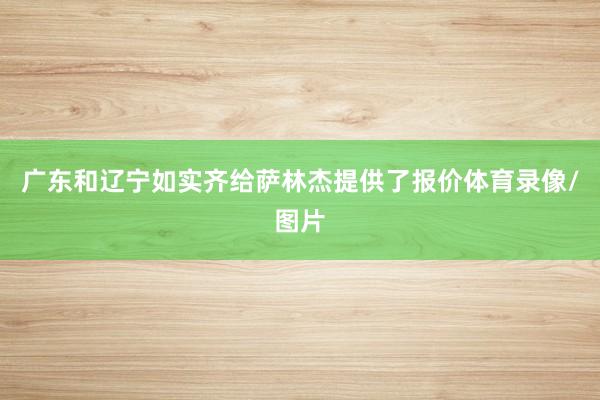 广东和辽宁如实齐给萨林杰提供了报价体育录像/图片