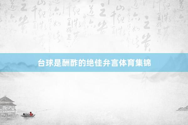 台球是酬酢的绝佳弁言体育集锦