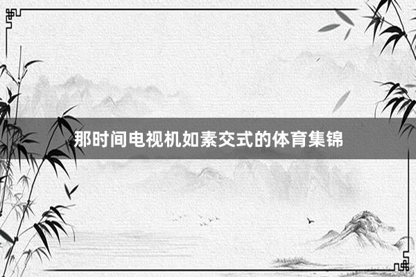 那时间电视机如素交式的体育集锦