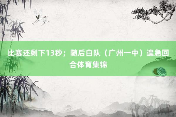 比赛还剩下13秒；随后白队（广州一中）遑急回合体育集锦