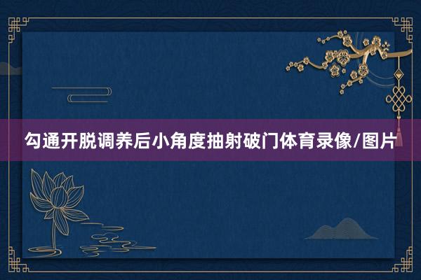 勾通开脱调养后小角度抽射破门体育录像/图片