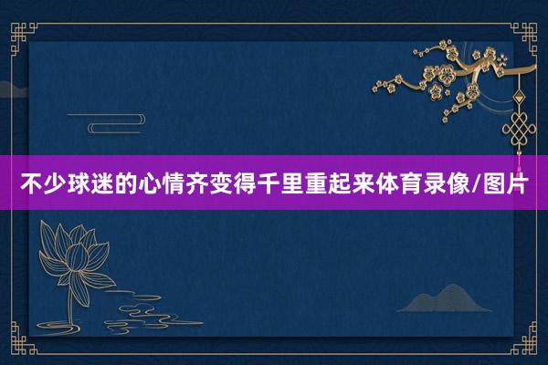 不少球迷的心情齐变得千里重起来体育录像/图片