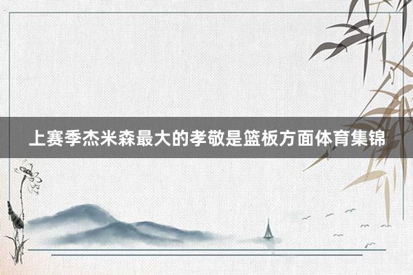 上赛季杰米森最大的孝敬是篮板方面体育集锦