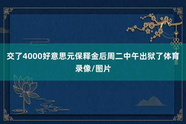 交了4000好意思元保释金后周二中午出狱了体育录像/图片