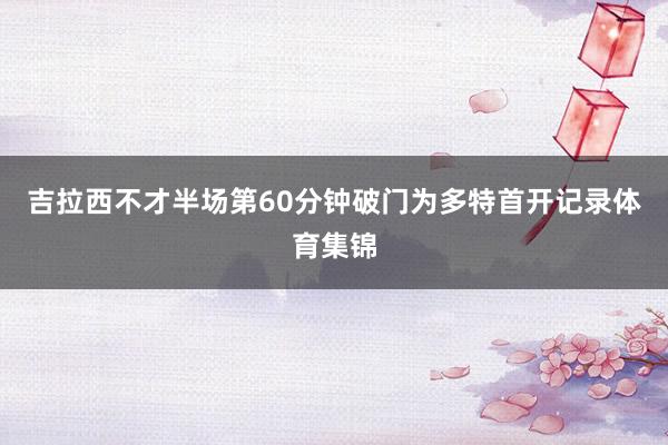 吉拉西不才半场第60分钟破门为多特首开记录体育集锦