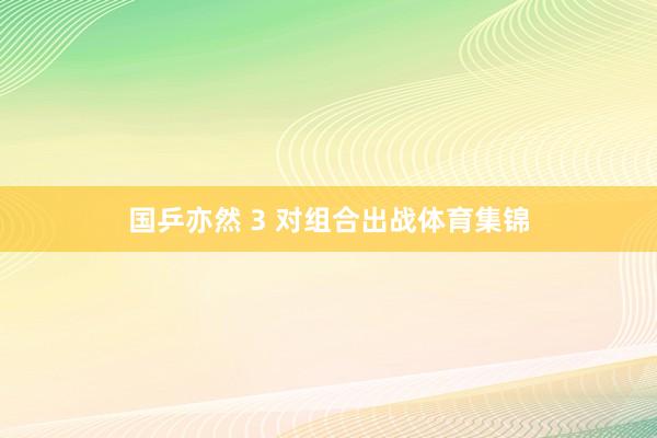 国乒亦然 3 对组合出战体育集锦
