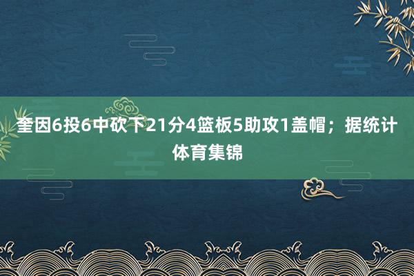 奎因6投6中砍下21分4篮板5助攻1盖帽；据统计体育集锦
